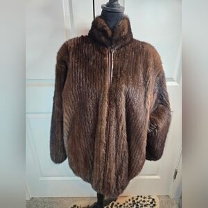 Reversible Vintage Leather And Fur Heavy Coat Luxury